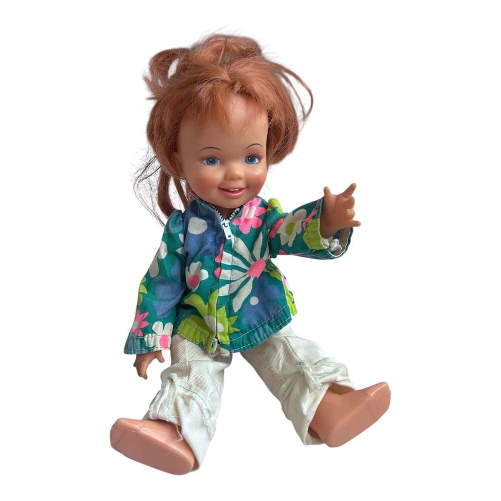Vintage 1970s Ideal Cinnamon Doll with Growing Hair and Original Floral Outfit
